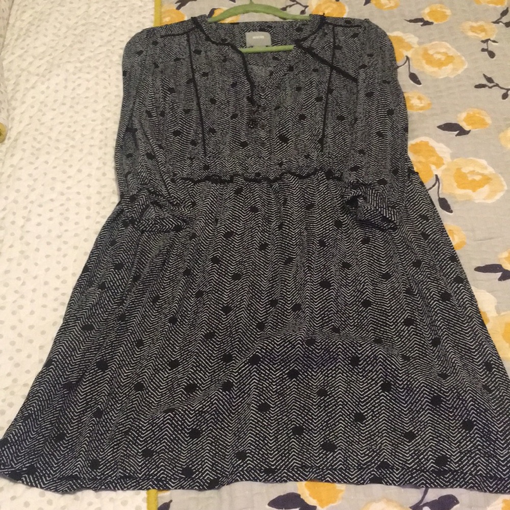 Anthropologie black polka dots dress